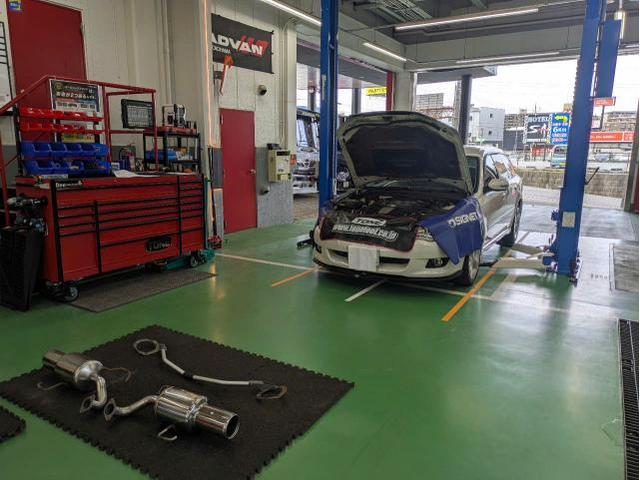 スバル　レガシィ　BP5　持ち込みマフラー取付　持ち込みタワーバー取付　STI純正マフラー　STIフレキシブルタワーバー　松戸　