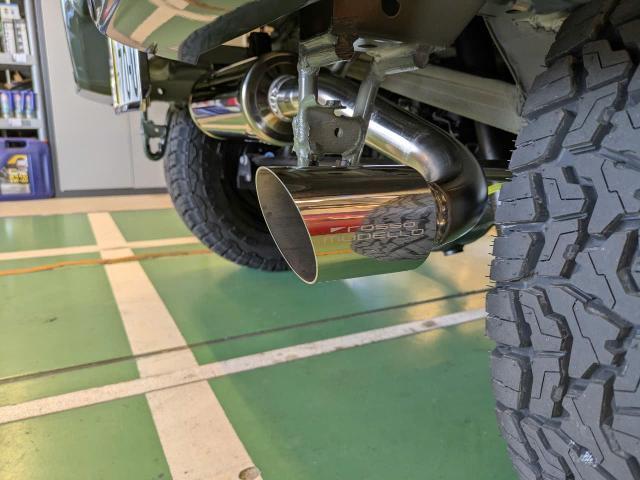 スズキ　ジムニー　マフラー交換　社外品マフラー取り付け　ロッソモデロ　持込マフラー取り付け
