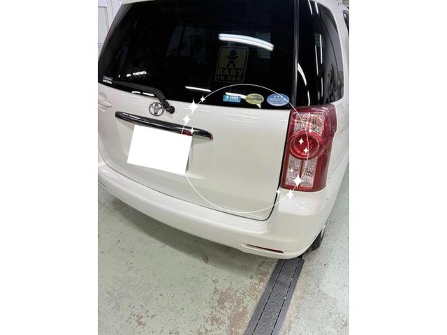 トヨタ　ラウム　キズ・へこみ直し　バックドア　へこみ　リアバンパー　変形　京都市山科区