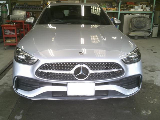 メルセデス・ベンツ　Ｃクラス　輸入車のバンパーキズ・へこみ直し　高崎市バンパー修理