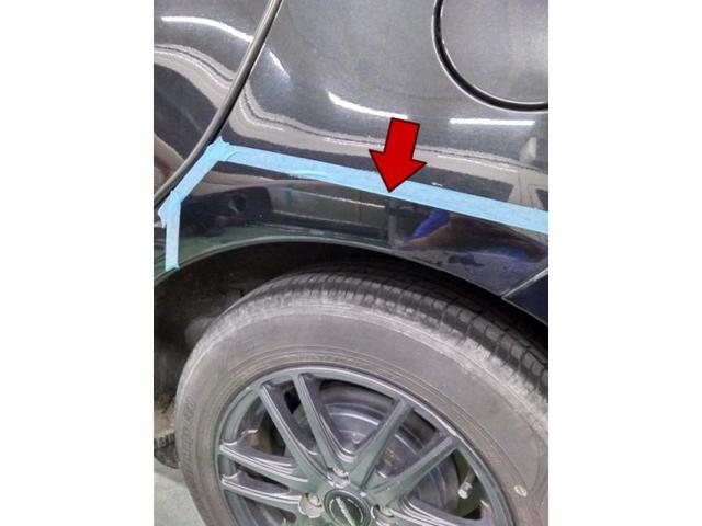 トヨタ　ヴィッツ　後ろタイヤの上（クォーター）キズ・へこみ直し
