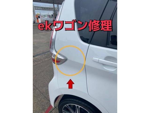 三菱 eKワゴン 右後ろタイヤ上 テールレンズ角 キズ・へこみ直し 豊橋市 板金塗装