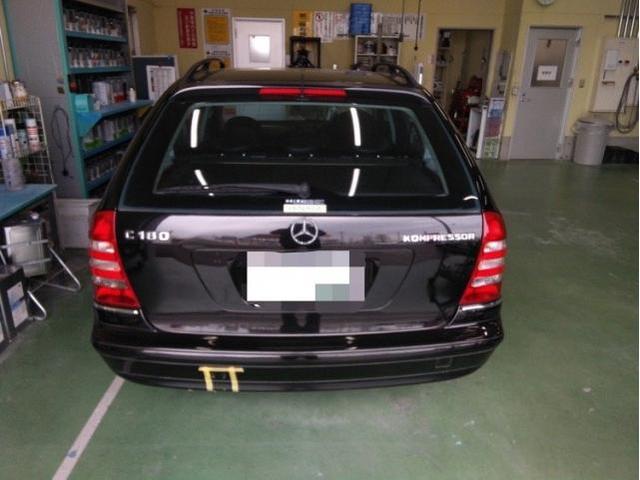 メルセデス・ベンツ Cクラス 輸入車のバンパー キズ・へこみ直し 豊橋市 板金塗装