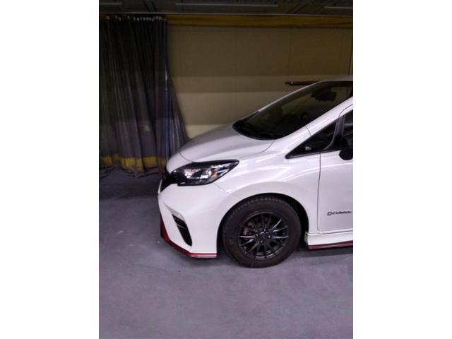 日産　ノート　リサイクル部品使用　フロントバンパー修理・前タイヤ上（フェンダー）交換　キズ・へこみ直し　豊橋市