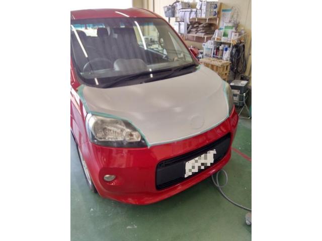 トヨタ　ポルテ　ボンネット　クリア剥がれ　経年劣化キズ・へこみ直し　豊橋市塗装修理