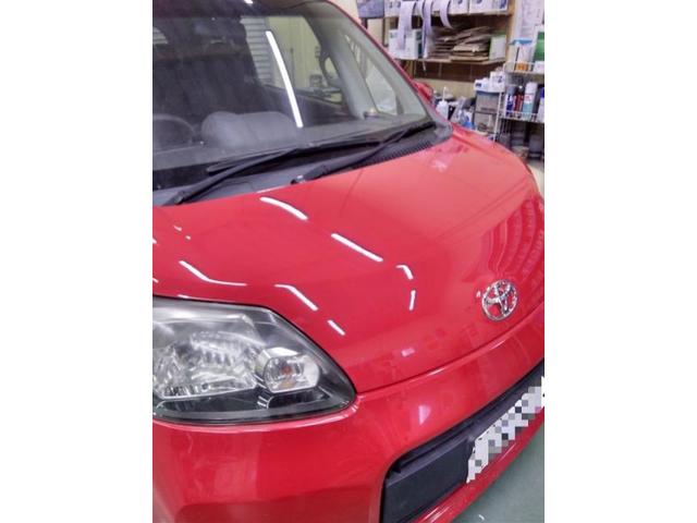 トヨタ　ポルテ　ボンネット　クリア剥がれ　経年劣化キズ・へこみ直し　豊橋市塗装修理