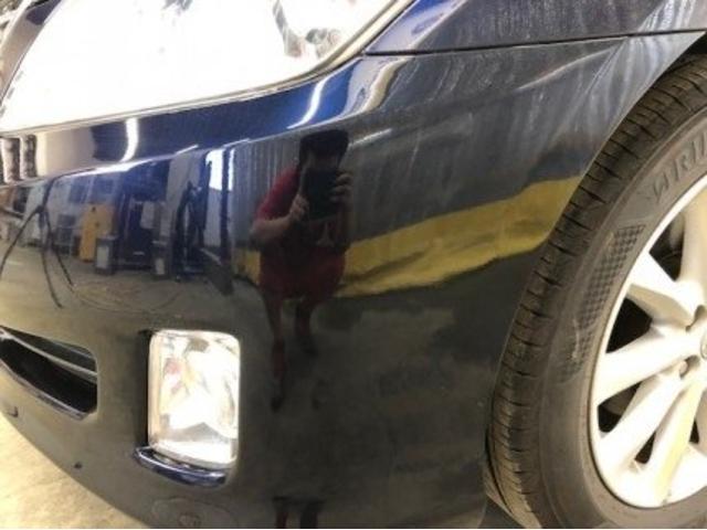 トヨタ　クラウン　フロントバンパー　キズ・へこみ直し　笛吹市　板金塗装