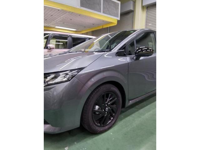 日産　ノート　前タイヤ上（フェンダー）キズ・へこみ直し　浜松市塗装