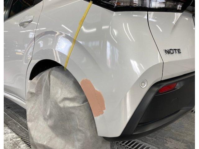 日産 ノート リアバンパー キズ・へこみ直し 那須塩原市板金塗装 カーコンビニ倶楽部