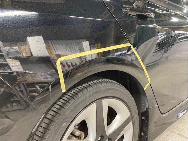 トヨタ プリウス 右後ろタイヤ上キズ・へこみ直し クォーター修理 那須塩原市 鈑金塗装