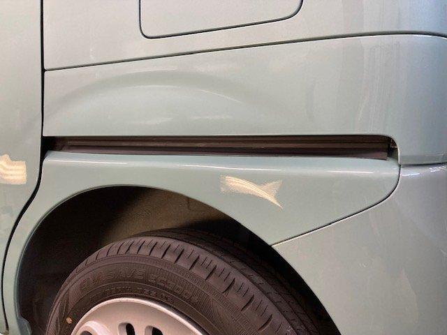 スズキ スペーシア 後ろタイヤの上クォーターとスライドレールカバー キズ・へこみ直し 那須塩原市 板金塗装