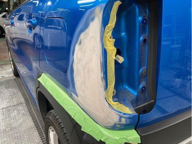 スズキ ハスラー クォーター(給油口付近)ポール接触 キズ・へこみ直し 那須塩原市 板金塗装