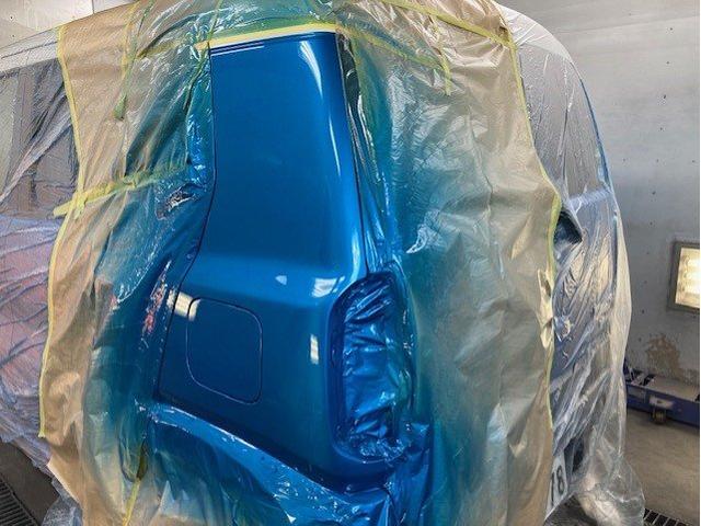 スズキ ハスラー クォーター(給油口付近)ポール接触 キズ・へこみ直し 那須塩原市 板金塗装