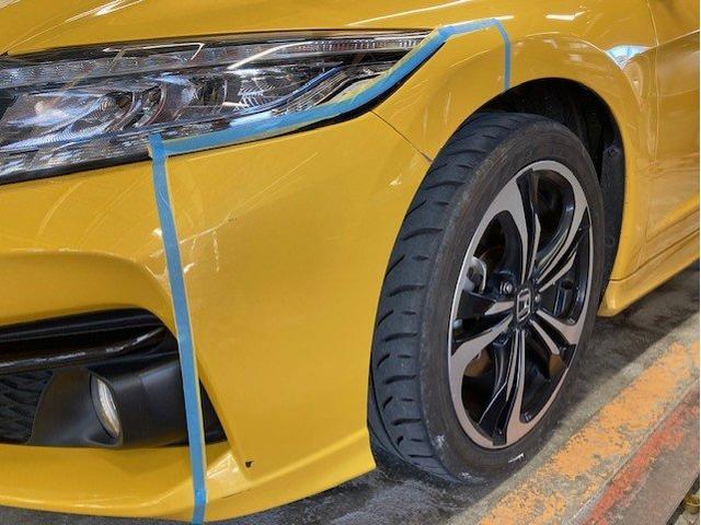 ホンダ CR-Z フロントバンパーとフェンダー(前タイヤ上) キズ・へこみ直し 那須塩原 板金塗装