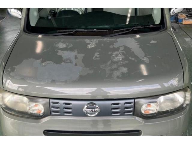 日産　キューブ　ボンネット塗装劣化　クリア剥がれ　キズ・へこみ直し　経年劣化による塗装　和光市