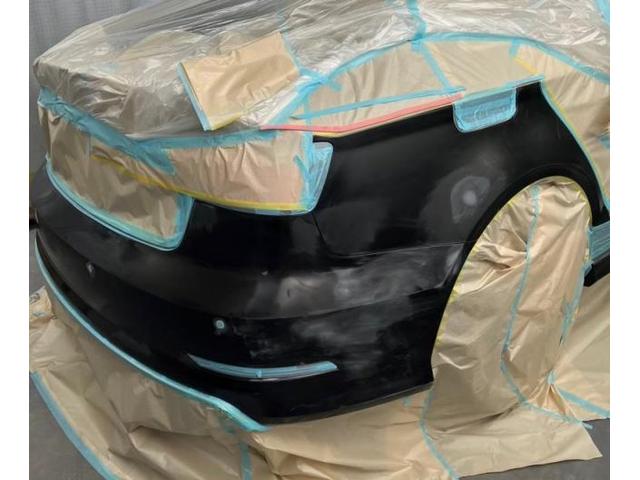 アウディ　Ｓ３セダン　輸入車の後ろタイヤ上・サイドステップカバー　キズ・へこみ直し　和光市　輸入車修理