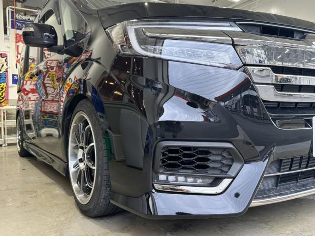 ホンダ　ステップワゴン　フロントバンパー　キズ・へこみ直し　金沢市板金塗装