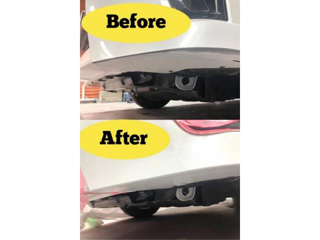 日産　セレナ　フロントバンパー底すり　キズ・へこみ直し　金沢市　板金塗装