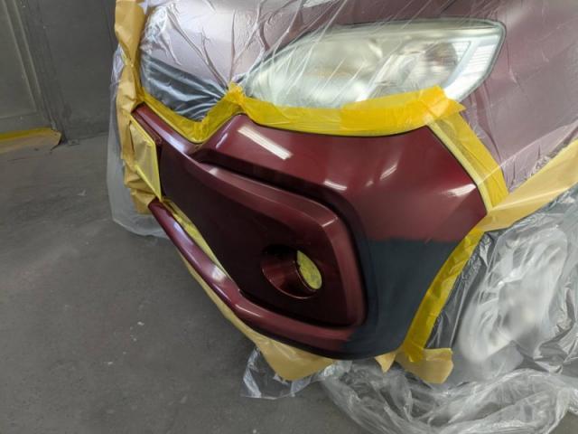 トヨタ　パッソ　フロントバンパー　キズ・へこみ直し　多治見市カーコンビニ倶楽部