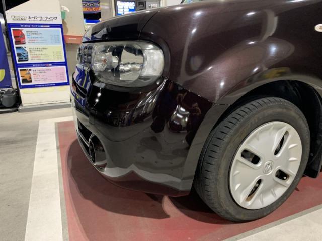 日産　キューブ　フロントバンパーキズ・へこみ直し