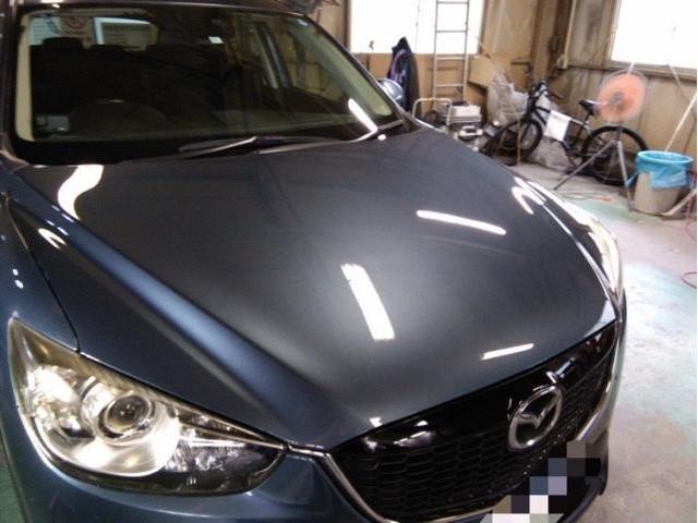 マツダ　ＣＸ－５　ボンネット塗装白ボケ　まだらキズ・へこみ直し　浜松市カーコンビニ倶楽部