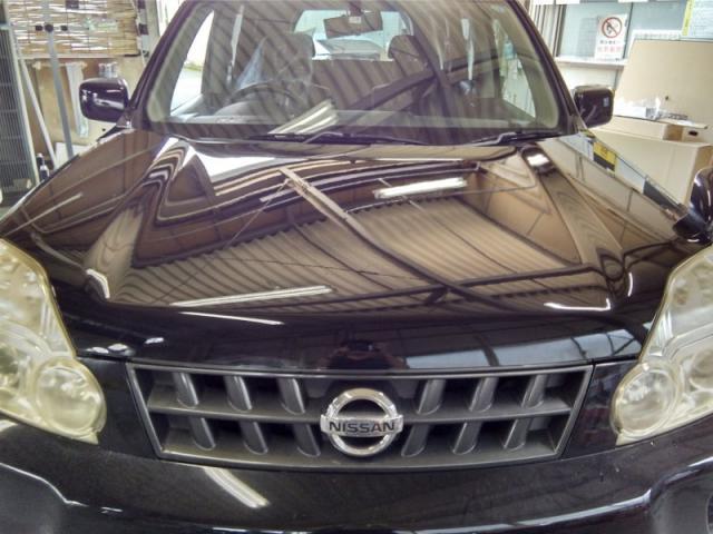 日産　エクストレイル　ボンネット塗装劣化・白いプツプツ　キズ・へこみ直し　浜松市塗装