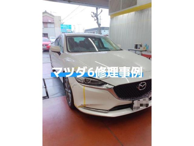 マツダ　ＭＡＺＤＡ６ワゴン　フロントバンパー・前タイヤ上（フェンダー）キズ・へこみ直し　浜松市