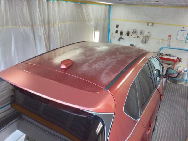 マツダ　ＣＸ－５　ボンネット・ルーフパネル塗装劣化　白ボケキズ・へこみ直し　浜松市カーコンビニ倶楽部