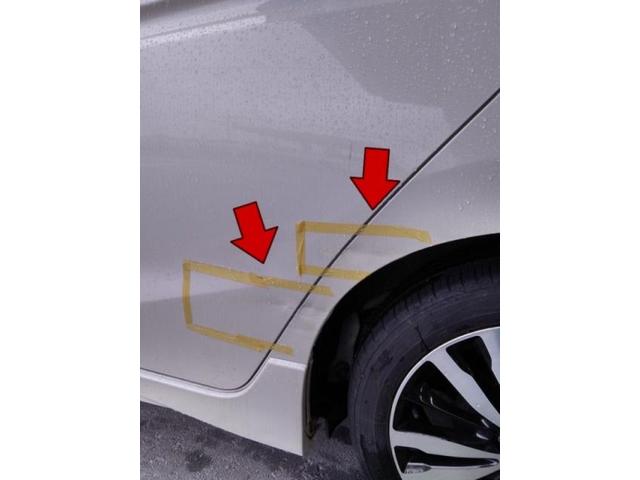 ホンダ フィット 後ろのドア・クォーター(後ろタイヤ横) キズ・へこみ直し 豊橋市 カーコンビニ倶楽部