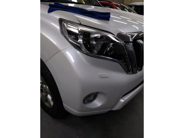 トヨタ　ランドクルーザープラド　フロントバンパー　キズ・へこみ直し　豊橋市　カーコンビニ倶楽部