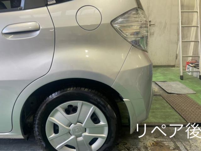 ホンダ　フィット　リアフェンダー（給油口付近）キズ・へこみ直し