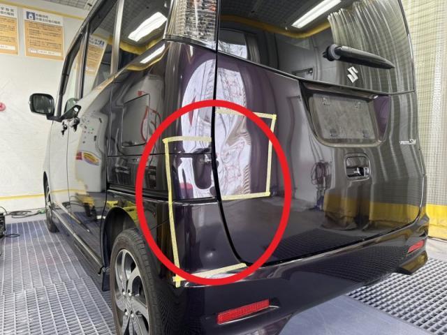 スズキ　パレットＳＷ　リアバンパーとトランク　キズ・へこみ直し　大阪府枚方市　カーコンビニ倶楽部