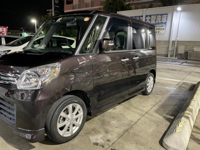 スズキ　スペーシア　左スライドドアとその横・下のサイドシル　キズ・へこみ直し　大阪市板金塗装