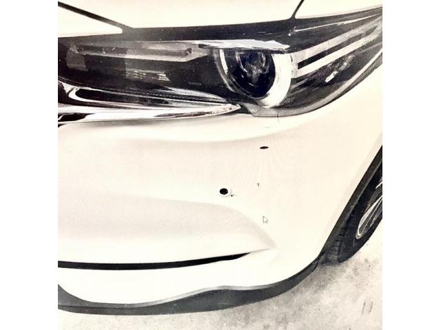 マツダ　ＣＸ－５　フロントバンパー変形キズ・へこみ直し　宇部市　自動車板金塗装専門店