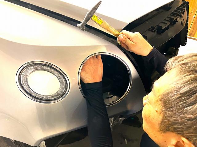 【工程３】ピンポイントで叩き出します