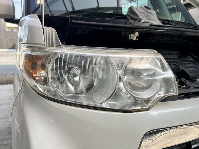 ダイハツ タント ヘッドライト ヘッドライト磨き 磨き HID LED ハロゲン ウインカー ライト カスタム カスタムカー レッカー レンタカー 代車無料 軽自動車 オイル交換 ナビ ドラレコ 茨城県 古河市 坂東市 下妻市 つくば市