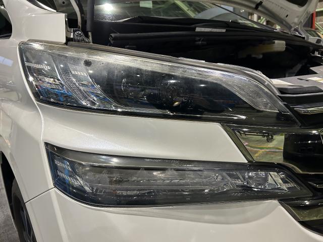 トヨタ　ヴェルファイア　30 GGH35W 車検　点検　整備　ブレーキパッド交換　オイル交換　オイルフィルター交換　ブレーキオイル交換　下廻り　錆止め塗装　シャーシブラック　マフラー　耐熱　錆止め塗装　ヘッドライト磨き　