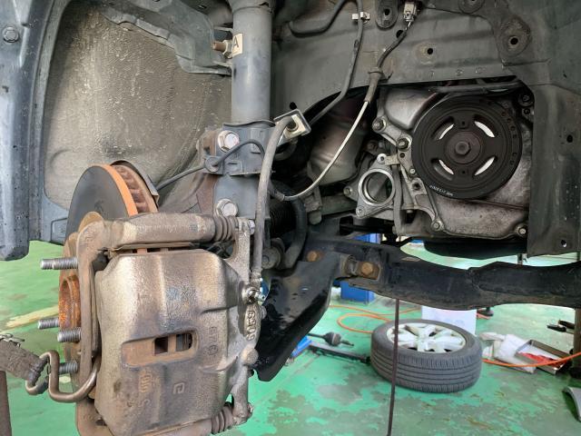 日産　エクストレイル　車検整備　蒲郡市からご来店のお客様　ドライブシャフト交換　軽自動車　岡崎市　幸田町　蒲郡市　安城市　豊田市　西尾市