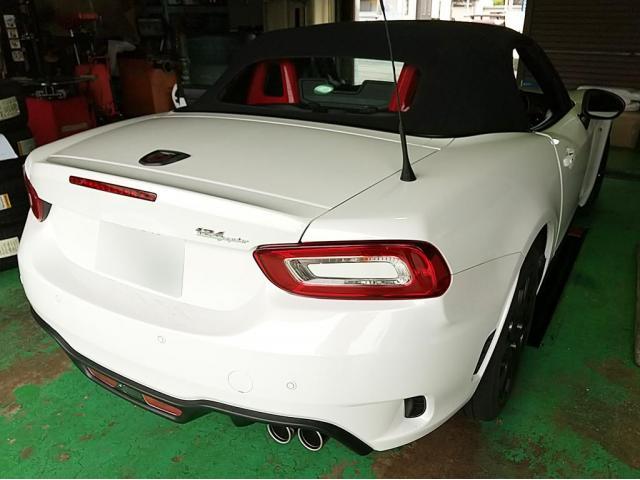 アバルト　ＡＢＡＲＴＨ　１２４スパイダー　124SPIDER　お持ち込み　マフラー交換　レーダー探知機 　岐阜県　岐阜市　クラブオート　アップルクラブ