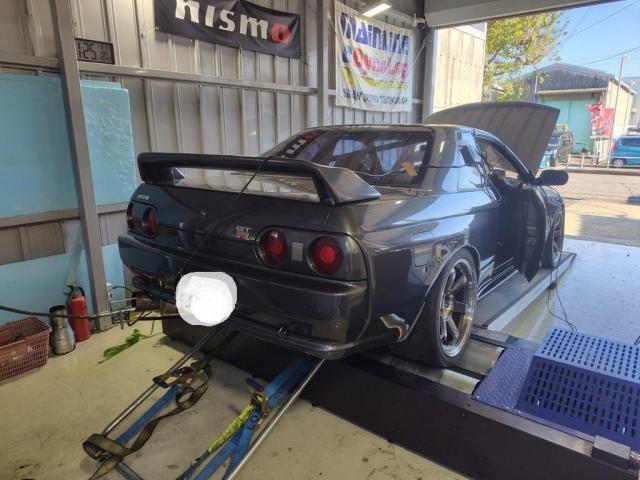 日産　スカイラインＧＴ－Ｒ　メンテ＆パワーチェック　シャーシダイナモによる健康診断　ニスモオイルセパレーター取り付け　名古屋市西区