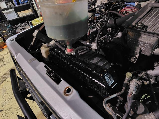 スズキ　ジムニー　車検やメンテナンス・ラジエター、オイル類全部等々日常点検色々いっぱい作業石川県より御来店
　名古屋市西区