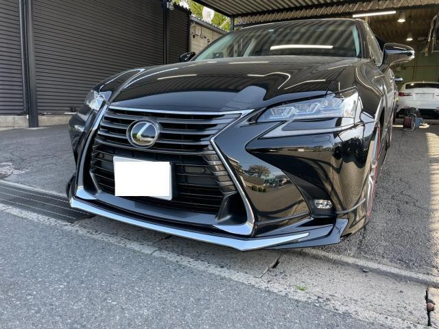 愛知県　春日井市　レクサス　GS350　モデリスタ　フロントスポイラー　サイドスカート　塗装　取付