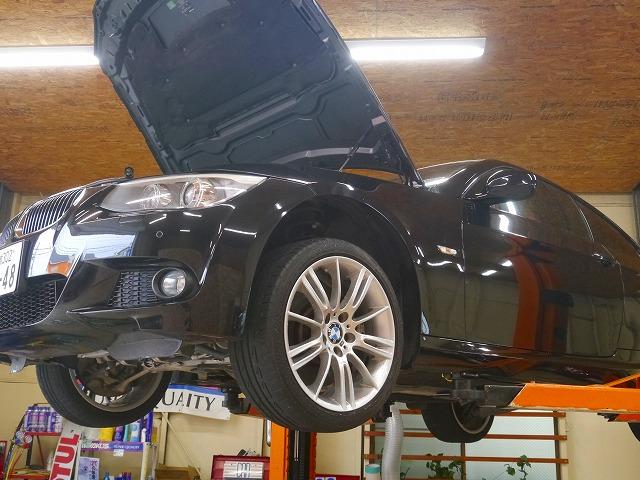 BMW 電動ウォーターポンプ　Ｅ90　Ｅ92　Ｅ91　名古屋市天白区　オーバーヒート警告　クーラント　修理　エア抜き