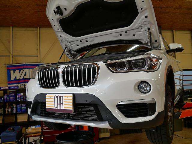 名古屋市緑区よりBMW　X1　18ｄ　車検　ディーゼル　ロングライフ　エンジンオイル　オイル交換　ボディガラスコーティング　輸入車外車　整備修理 名古屋市天白区　安い　　テスター　リセット　サービス　