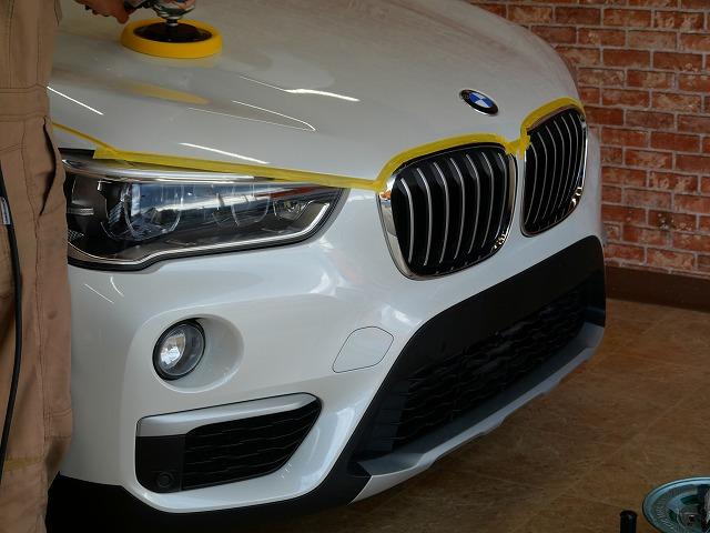 名古屋市緑区よりBMW　X1　18ｄ　車検　ディーゼル　ロングライフ　エンジンオイル　オイル交換　ボディガラスコーティング　輸入車外車　整備修理 名古屋市天白区　安い　　テスター　リセット　サービス　