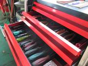 当店の工具箱です。工具は相棒ですので毎日作業の後に磨いて大事にしております