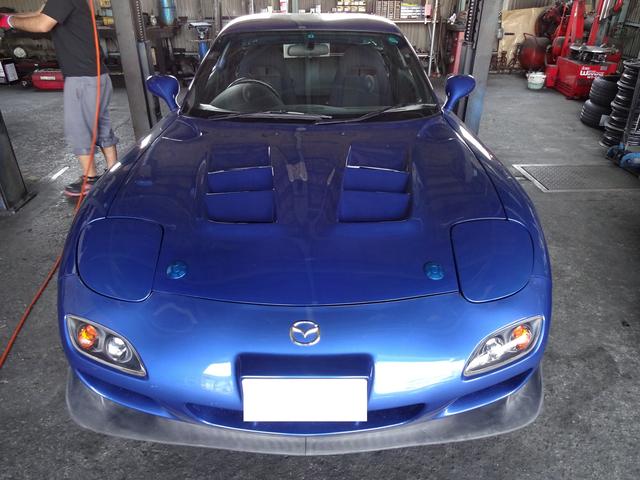 羽島市　RX-7 FD3S 社外ボンネット取付