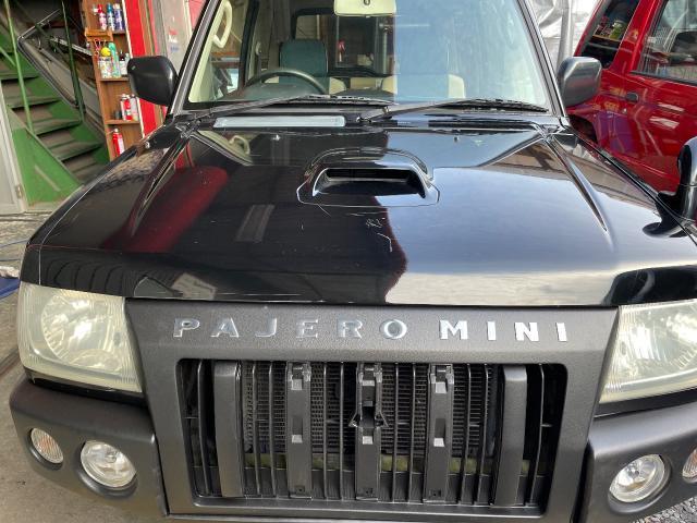 三菱　パジェロミニ　チッピング塗装　
