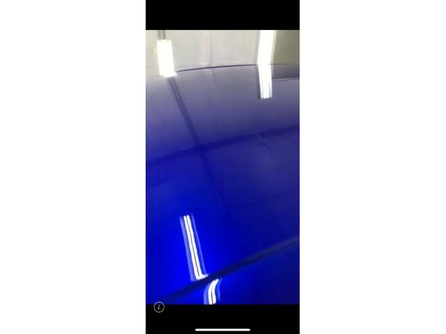 日産　スカイライン　前塗装　GTRブルー　　カーボンクリア塗装　フロントリップ取り付け　キズ修復　