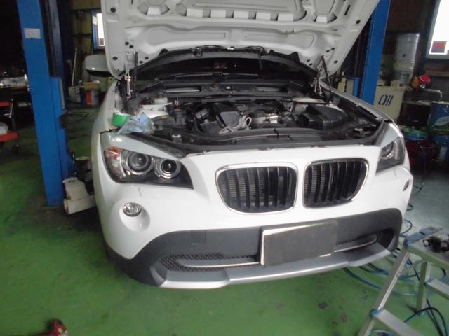 BMW　X1 オイル漏れ修理　愛知県　小牧市　外車の整備はワイエスオートサービス